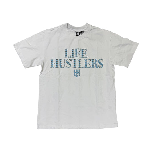 Life Hustlers “BASIC TEE ” White and Blue
